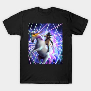 Cat Riding Unicorn, Rave Trippy Laser Lasers, Funny T-Shirt